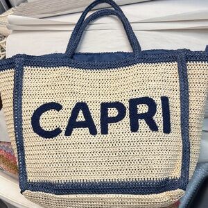 Capri Blue and Cream Women's Tote Bag